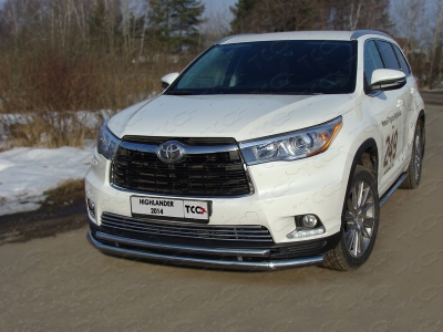 Накладка решётки радиатора 16 мм ТСС для Toyota Highlander 2014-2016