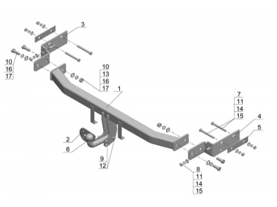 Фаркоп Avtos для Kia Sorento 2009-2012