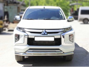 Защита переднего бампера двойная d-76+60 для Mitsubishi L200 2019 – н.в. MPL19_1